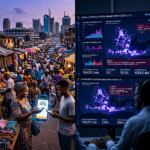 AI transforming fintech Africa - mobile money market and AI fraud detection dashboard