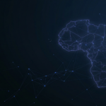 Subtle AI neural network outline of the African continent on dark background - Top AI Africa intelligent automation and AI agents platform